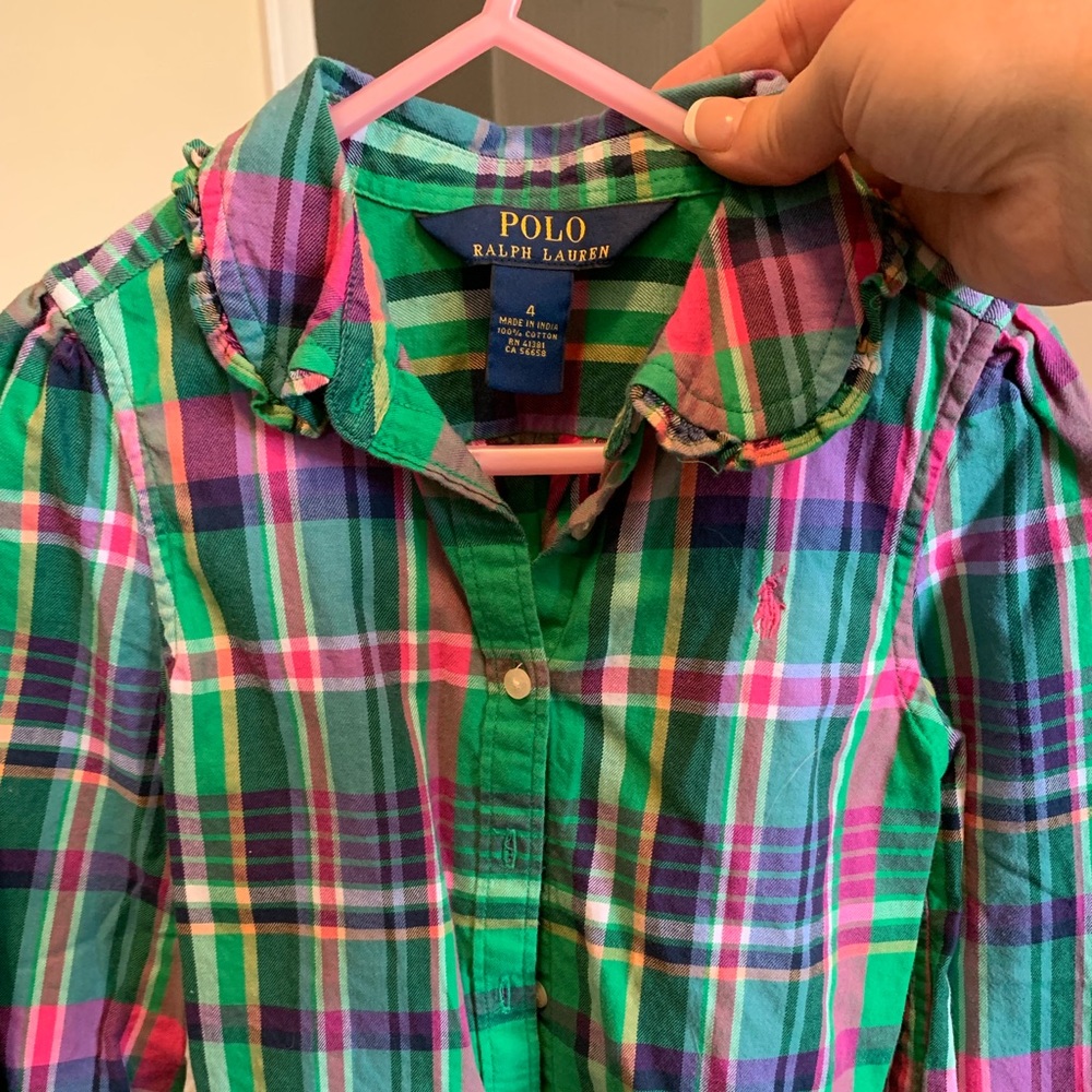 Little girls Polo buttondown plaid shirt
